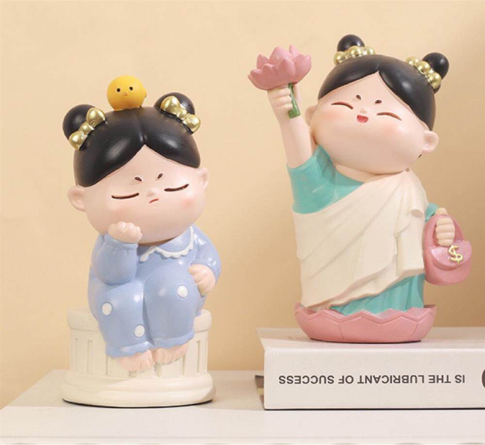 西安文创唐仕唐小圆手办树脂工艺摆件创意国潮家居桌面办公室装饰