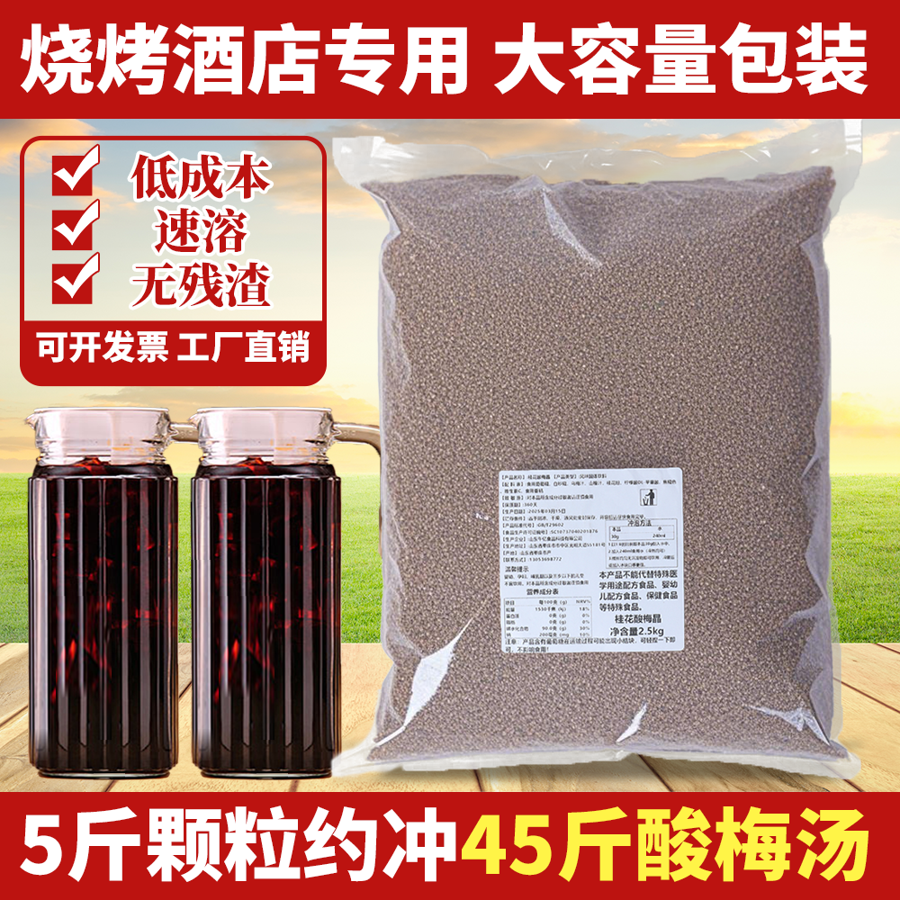 批发商用酸梅晶汤粉浓缩乌梅汁速溶冲饮摆摊烧烤自助餐五斤原料