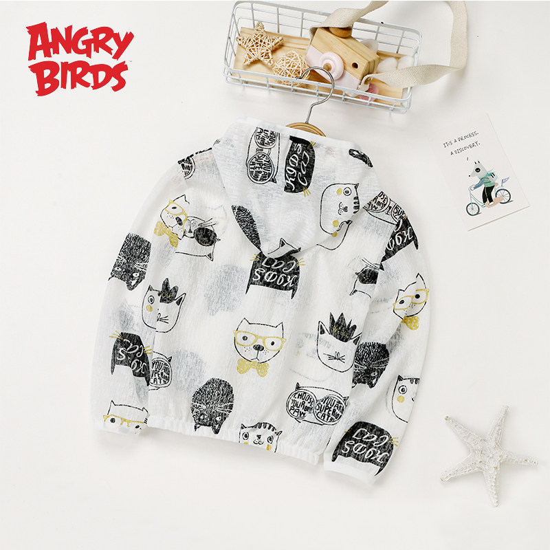 愤怒的小鸟儿童防晒衣女童夏季皮肤衣薄款外套宝宝夏天男童防晒服
