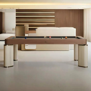 意式 轻奢台球桌别墅豪宅高级感俱乐部实木餐桌一体多用标准台球桌