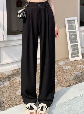 High-waisted, sagging casual suit pants 高腰垂感休闲西装裤女