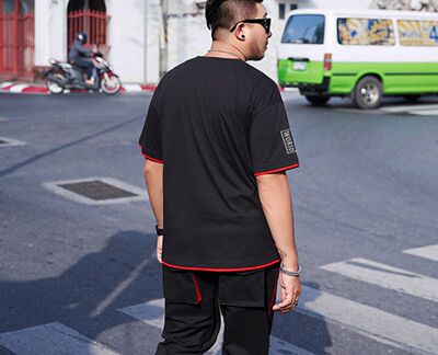 加大码男士个性印花T恤