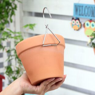 红陶花盆挂钩壁挂花盆挂钩墙壁围栏花盆钩子不锈钢多肉花卉盆挂钩