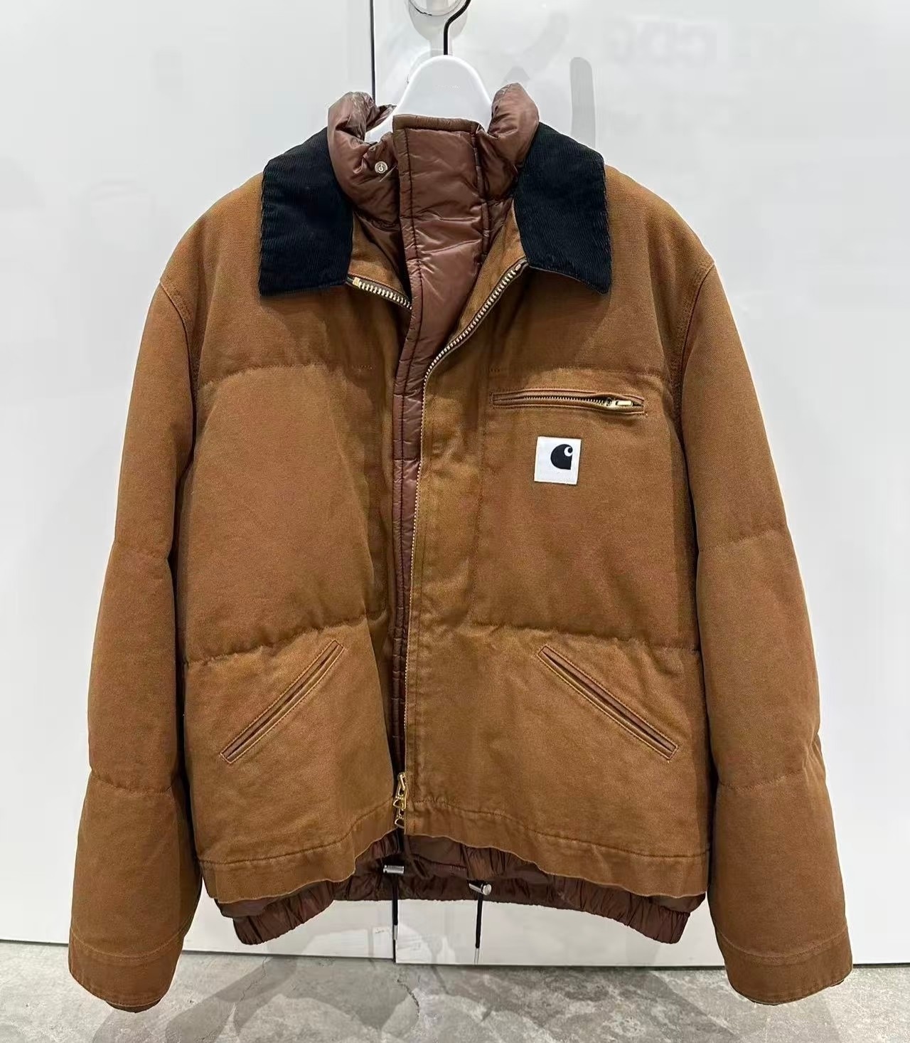 【木】正确版2025新款机能工装羽绒夹克联名款假两件白鸭绒羽绒服