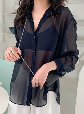 夏季长袖披肩式女防晒开衫上衣
