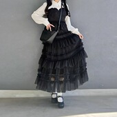 skirt Multi 多层网纱拼接花边半身裙女 mesh lace layer spliced