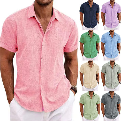 Shirt For Men Clothes Summer Linen White Mens plus size Tops
