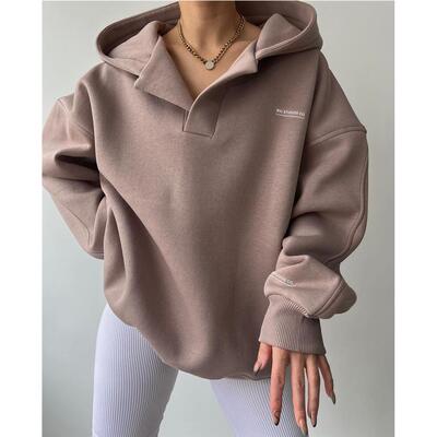 Autumn winter casual loose women hoodie 套头连帽运动衫卫衣女