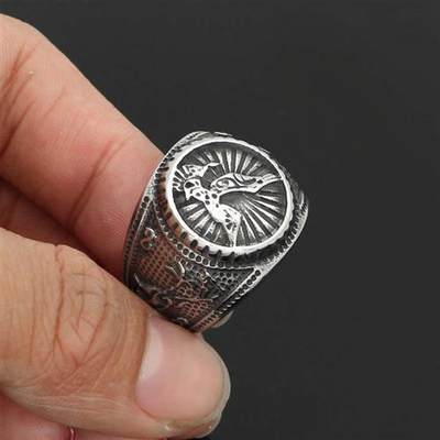 Mens Ring Norwegian Nordic Viking Odin Crow Ring