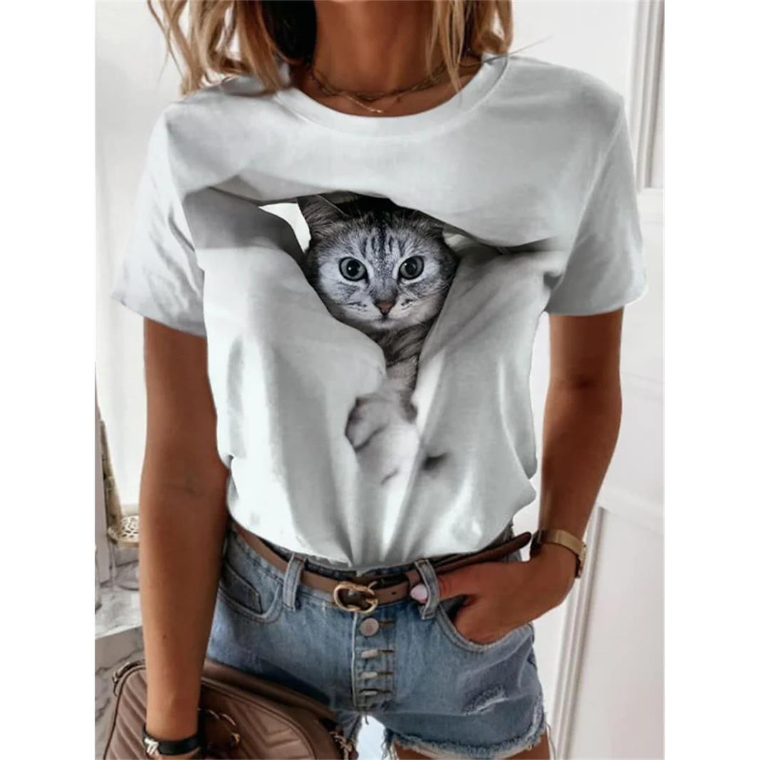 Loose Top Simple Short Sleeve T-shirt Women
