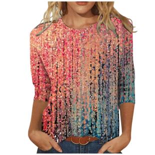 round ropa fashion ladies womens shirt neck casual loose
