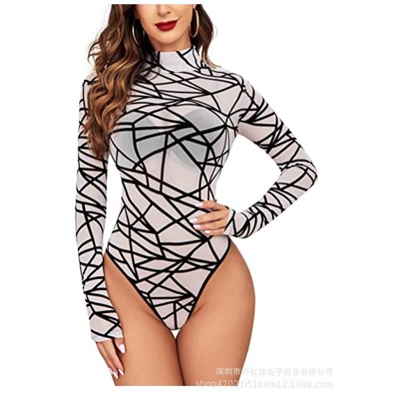 sheer leotard bodysuits bodysuit summer sexy vintage neck