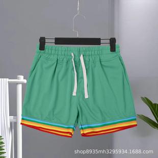 sand casual waist Mens rainbow sports basketball shorts
