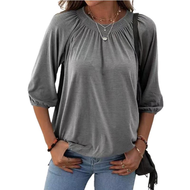 fashion raglan lantern folds chiffon shirt woman clothing