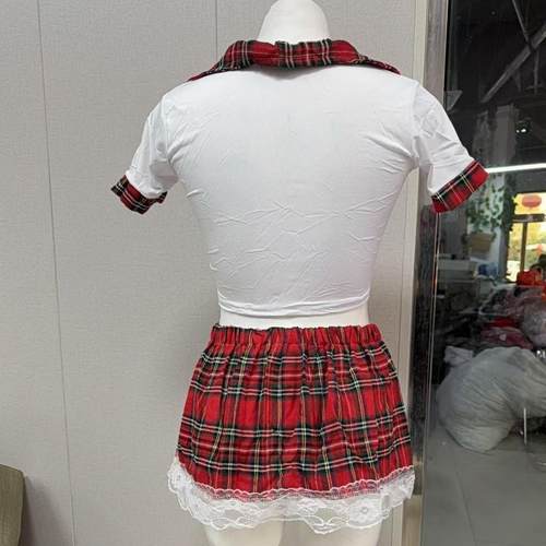student temptation short-sleeved suit uniform Sexy split