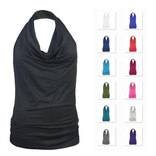 Sleeveless T-shirt Women's Dropped Open Back Sexy Tank Top