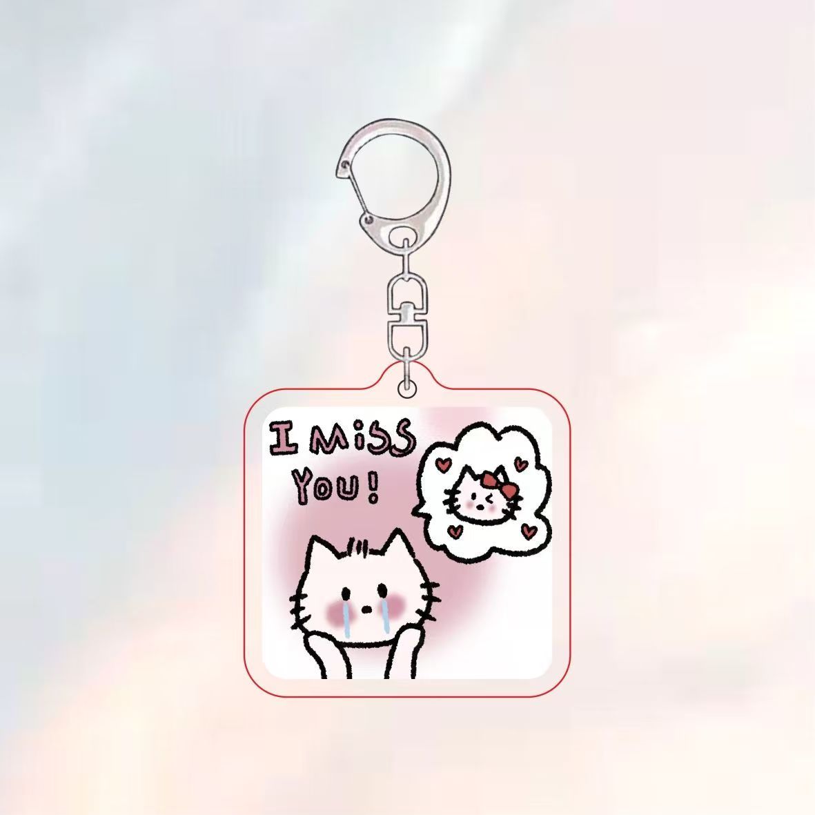 闺蜜书包挂件亚克力包包配饰明天见文字钥匙扣定制hellokitty挂件