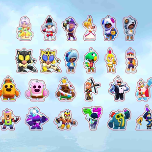 爆款荒野乱斗人物表情包钥匙扣英雄斯派克图案书包小挂件生日礼物