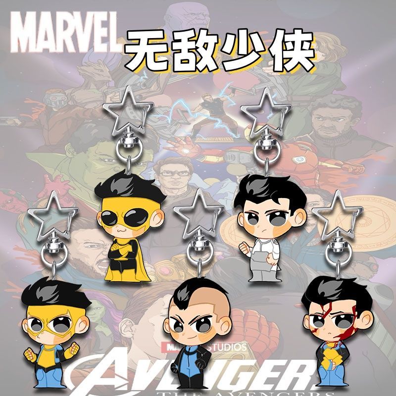 漫威无敌少侠周边星星扣超级英雄高颜值学生背包吊坠挂件礼物