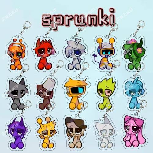 新款节奏盒子sprunki周边亚克力钥匙扣书包挂饰朋友礼物饰品