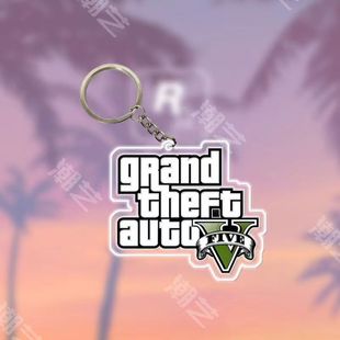 新款R星GTA6游戏周边钥匙扣亚克力挂件书包汽车高级饰品ins高颜值