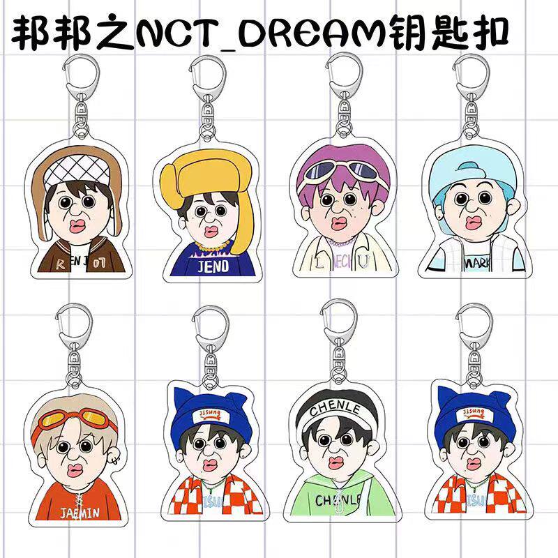 邦邦之NCT_DREAM-邦邦和玉智可爱搞怪亚克力双面钥匙扣弹簧摇摇乐
