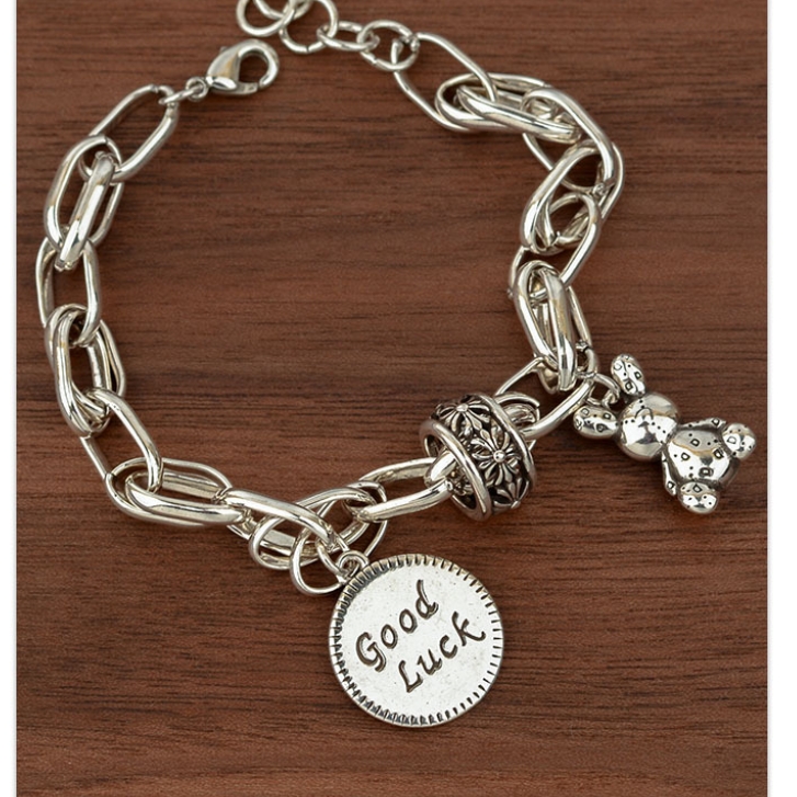 925复古十字架兔子手链