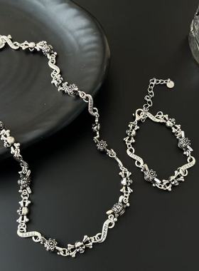 925银骷髅头手链女小众设计感高级轻奢气质百搭手饰