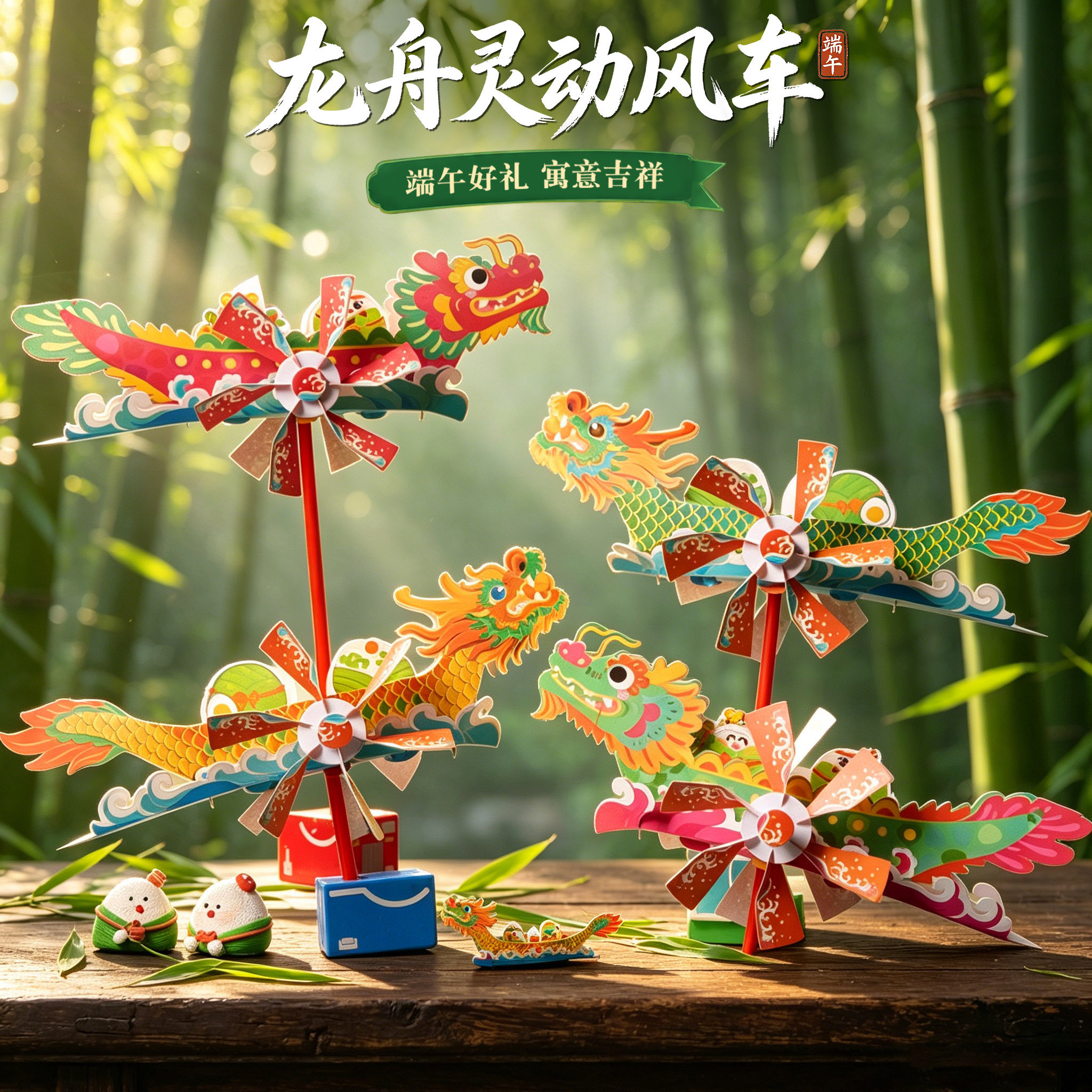 【端午龙舟风车】节日装饰玩具