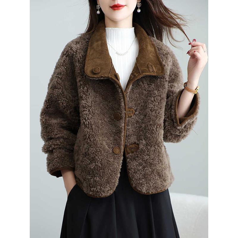 两面穿羊羔毛皮毛一体皮草外套女短款2025秋冬新款羊剪绒大衣保暖