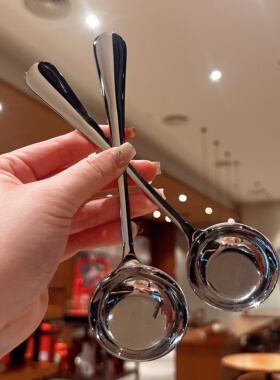 高级感！316不锈钢平底勺子螺蛳粉加深汤勺吃饭喝汤拌饭勺子家用