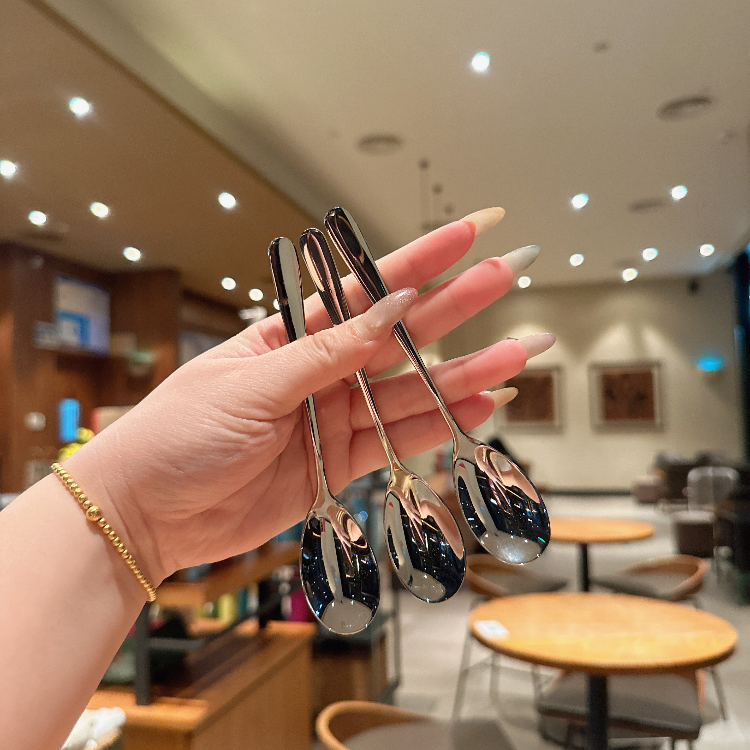 高级感304不锈钢咖啡勺甜品勺