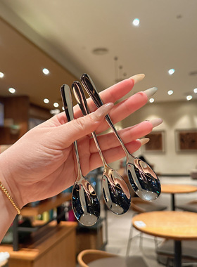 高级感！304不锈钢小勺酒店餐厅咖啡勺甜品勺轻奢高档家用搅拌勺