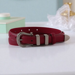 安哥拉红色女士皮带女孩儿童腰带女童初高中女学生本命年牛仔裤带