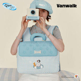 VANWALK Pingu小众设计企鹅双肩包女生ins休闲痛15.6寸手提电脑包