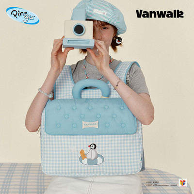 VANWALK Pingu小众设计企鹅双肩包女生ins休闲痛15.6寸手提电脑包