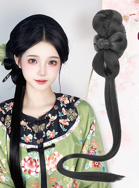 汉服假发包一体式古装侧盘发造型师小小同款发髻古风明制日常垫发