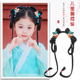 儿童汉服假发包盘发包古装 发箍古风女童蝴蝶结造型发髻头饰 一体式
