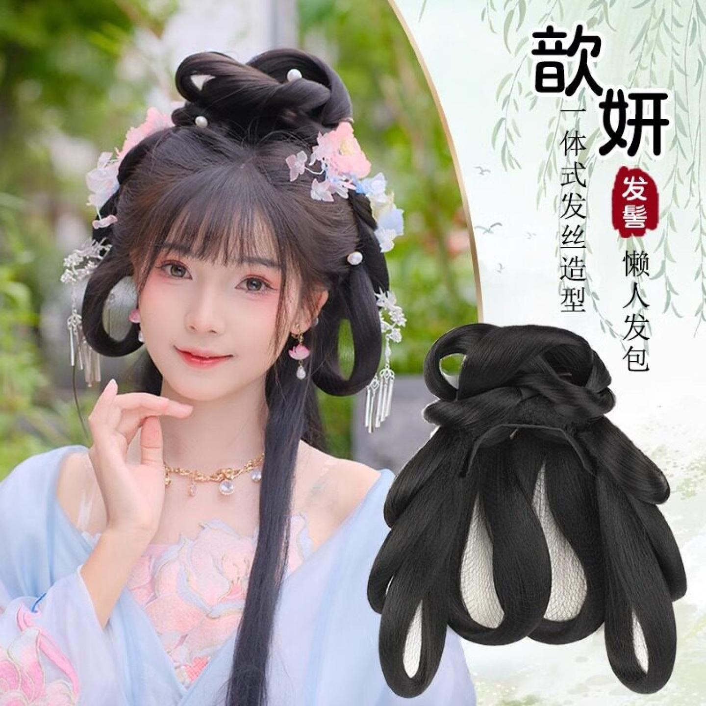 汉服假发一体式古装全发丝发髻