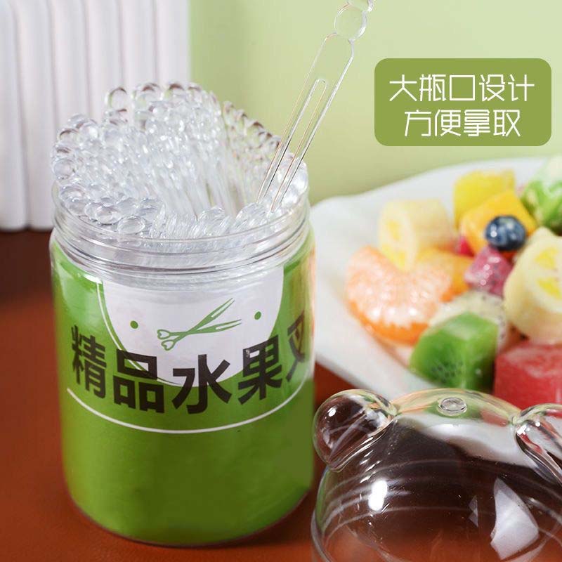 家用便携一次性水果叉透明小叉子