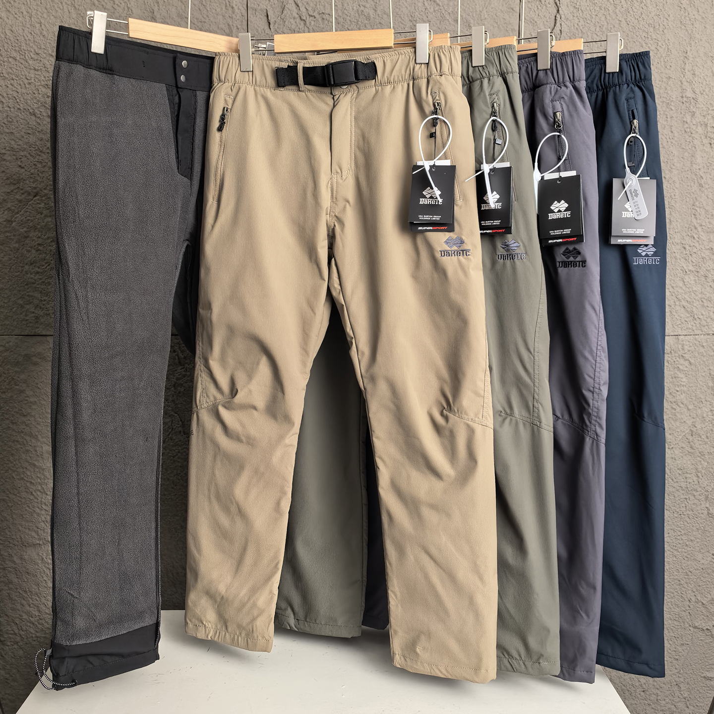 秋冬加绒加厚户外防风直筒冲锋裤