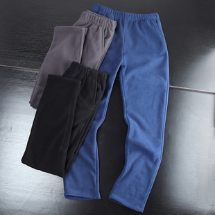 日单男女摇粒绒保暖裤抓绒裤秋冬运动情侣加绒休闲长裤卫裤