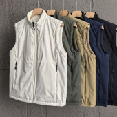 双面可穿 摇粒绒立领加厚防风保暖马甲背心外套 美式 休闲秋冬男士