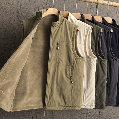 双面可穿！户外防风加绒保暖马甲