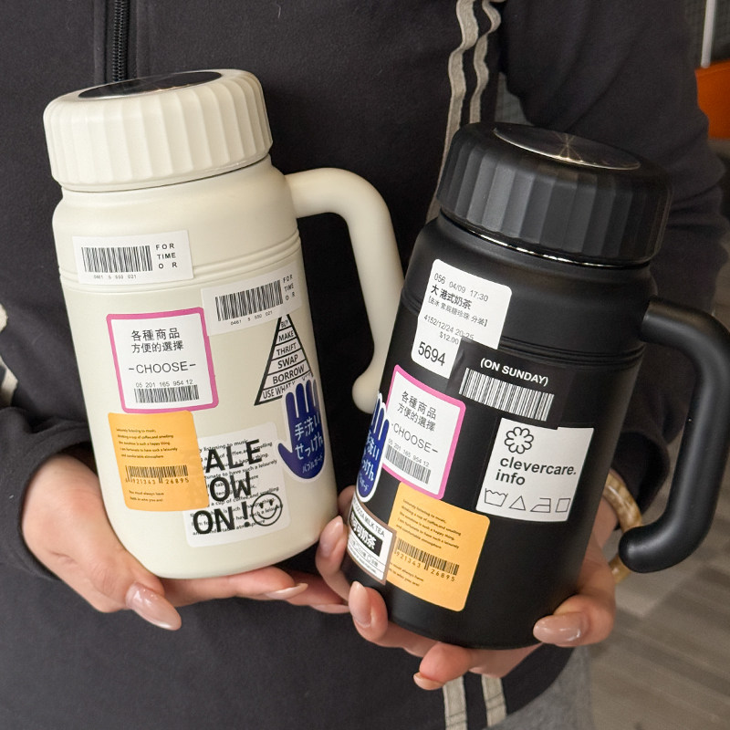 保温杯男女款大容量泡茶杯高颜值家用办公室茶水分离学生上学水杯