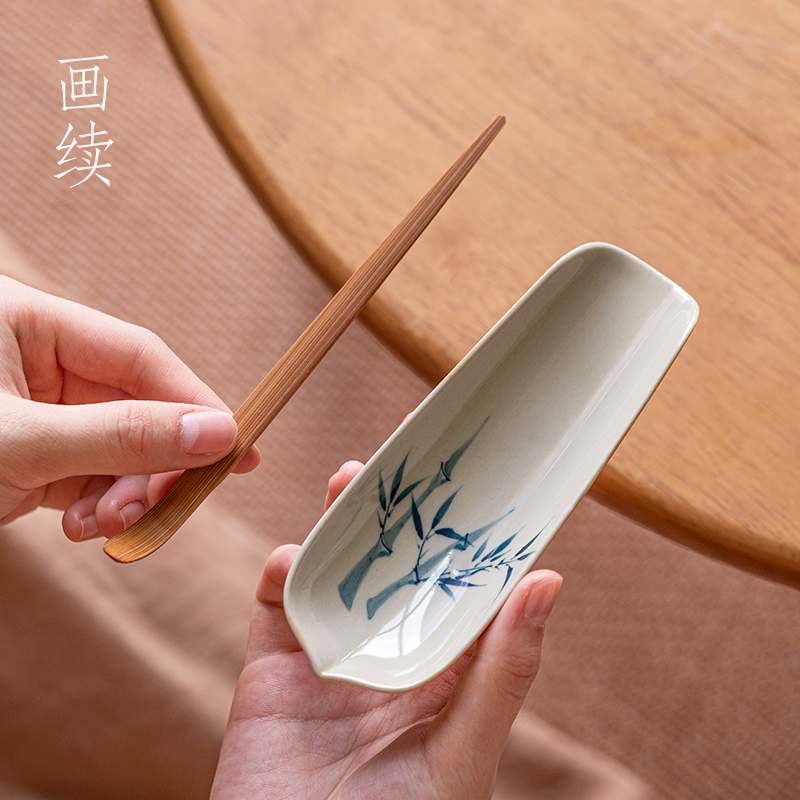 釉下彩纯手绘茶则套装