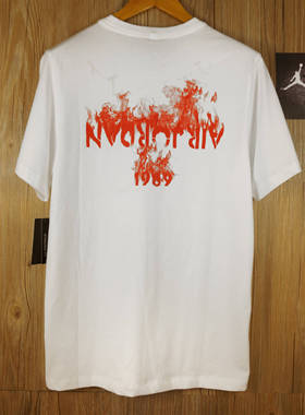 【现货】美版JORDAN 4燃烧1989 T恤男子篮球大码宽松运动短袖上衣