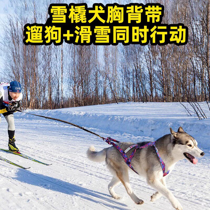 雪橇犬胸抱婴袋负重训练犬抱婴袋防爆冲哈士奇拉车牵引绳中大型犬