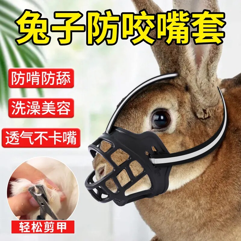兔子防咬嘴套头套兔兔专用防啃咬防舔神器嘴巴项圈宠物侏儒兔用品