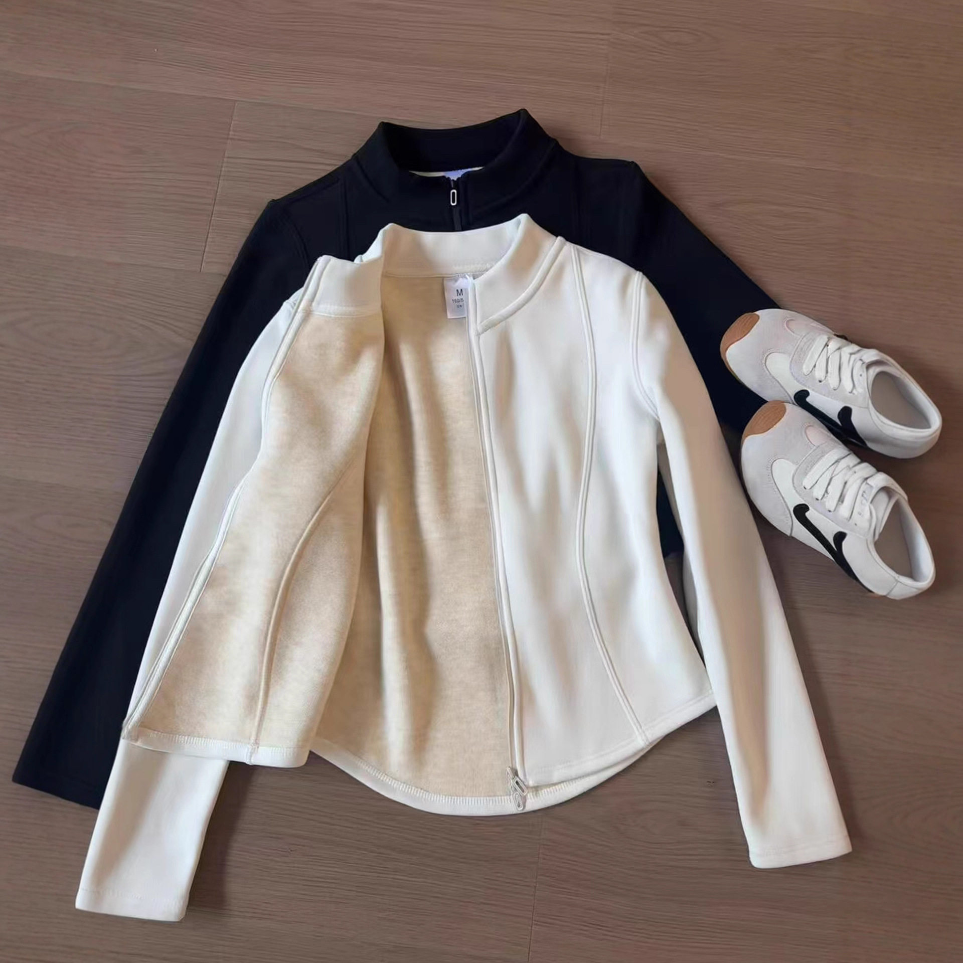 加绒卫衣杏色修身秋冬外套打底衫女保暖内搭上衣冲锋衣内胆双面绒,女装/女士精品,短外套,淘宝优惠券,粉丝福利购,淘宝优惠卷